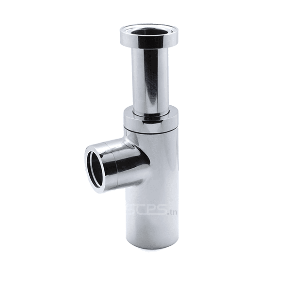 Siphon lavabo rond chromé