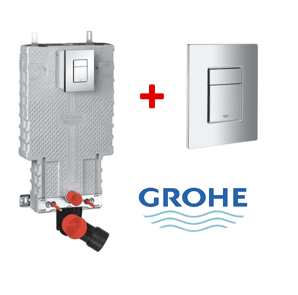 Chasse encastré + plaque de commande Chromé – GROHE